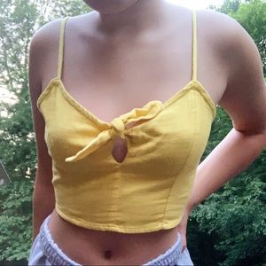 Yellow tie front cami